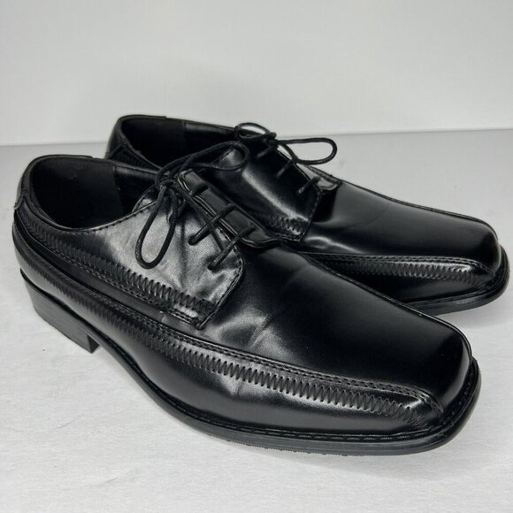 Stacy Adams AINSLEY Black Comfy Square Toe Lace Up Dress Shoe Mens Size 6M - Picture 2 of 9